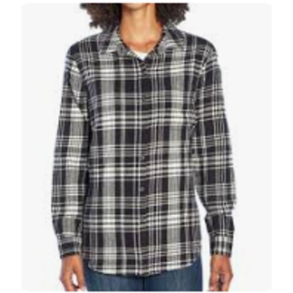 GAP Tops - Gap women's Black and White Flannel Size large